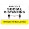 Signmission PSA Practice Social Distancing While In Building 14in X 10in Wall Graphic, OS-NS-RD-1014-25509 OS-NS-RD-1014-25509 - alternate 1